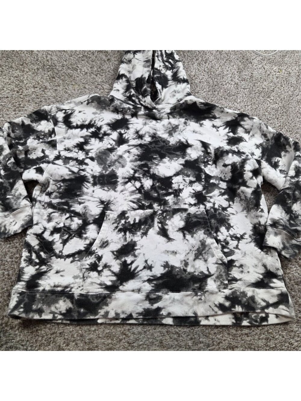 No Boundaries Hoodie Adult 2XL Black White Tie Dye Casual Pullover